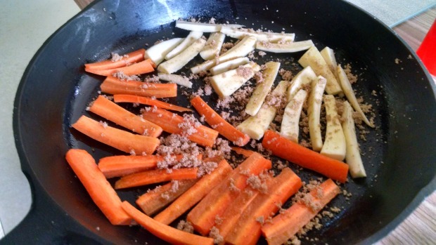 Brown Sugar Coated Carrots and Parsnips